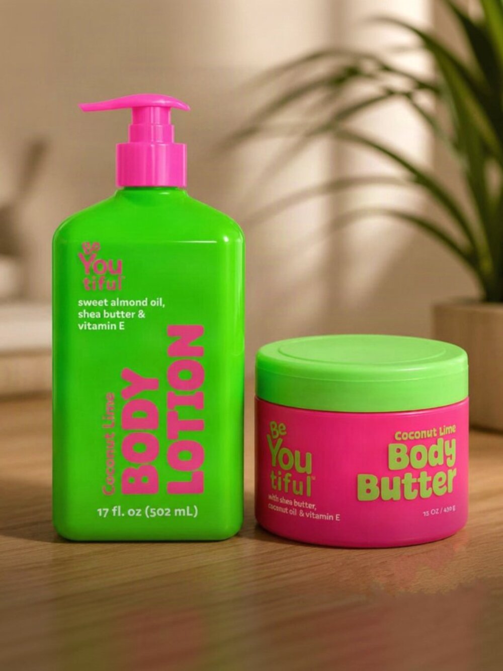 2pc BeYoutiful Coconut Lime Body Lotion & Body Butter Set for Dry Skin